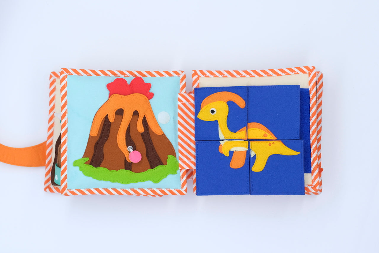 Dino Friends - 6 Pages Mini Quiet Book
