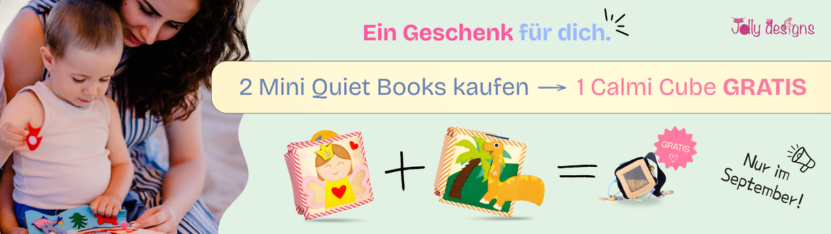 Buy 2 Mini Quiet Books – your Calmi Cube is free.