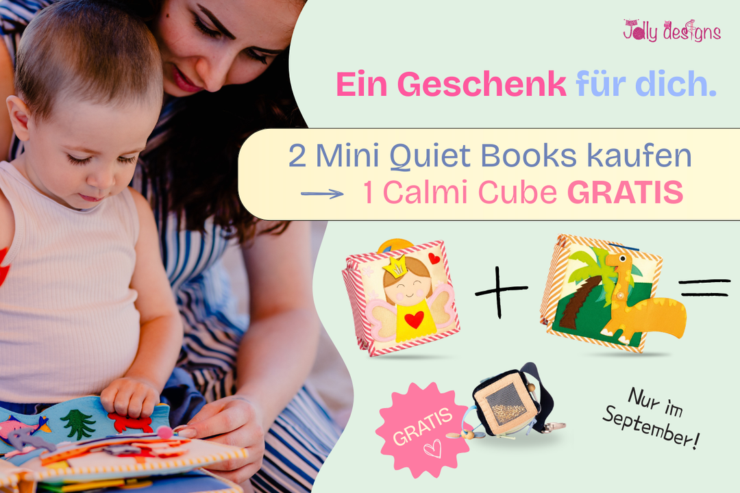 Buy 2 Mini Quiet Books – your Calmi Cube is free.