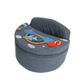Activity chair round Activity chair Rondo blue with rainbow cushion
