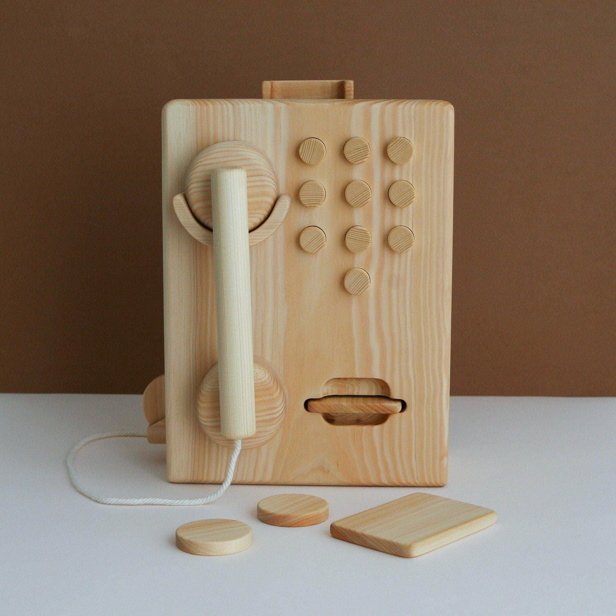 Handgemachtes Holz Munztelefon holzspielzeuge - jolly designs